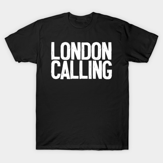 The Clash - London Calling Typography Design T-Shirt by DankFutura